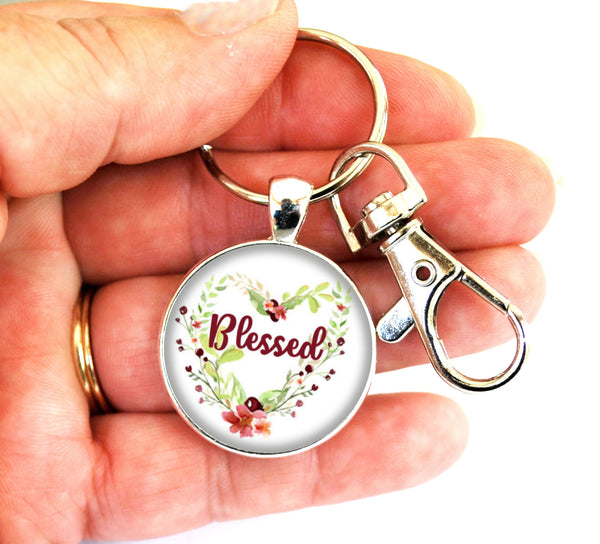 Blessed Women's Purse Charm Keychain Handmade Keyrings for Women