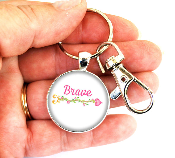 Brave Women's Purse Charm Keychain Handmade Keyrings for Women
