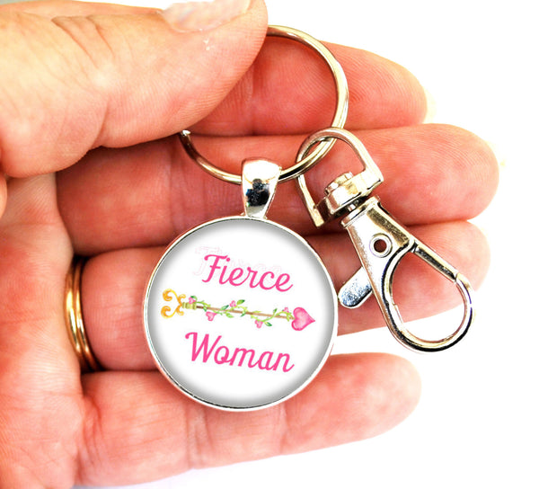Fierce Women's Purse Charm Keychain Handmade Keyrings for Women