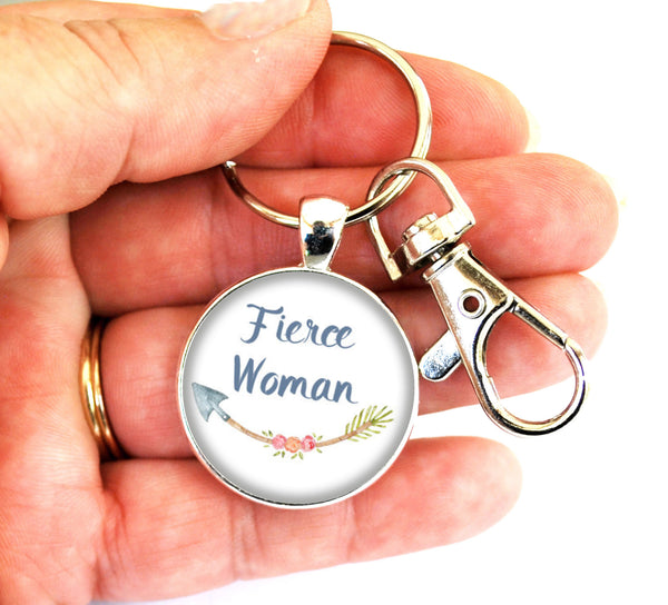 Fierce Women's Purse Charm Keychain Handmade Keyrings for Women