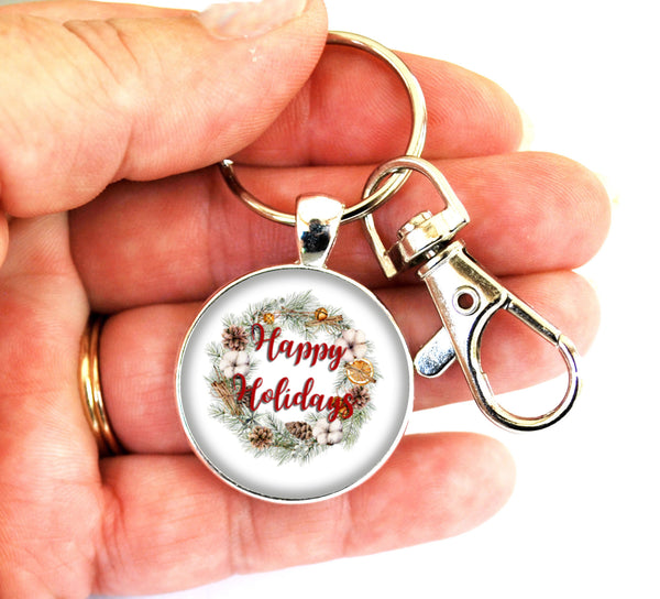 Christmas Women's Purse Charm Keychain Handmade Keyrings for Women
