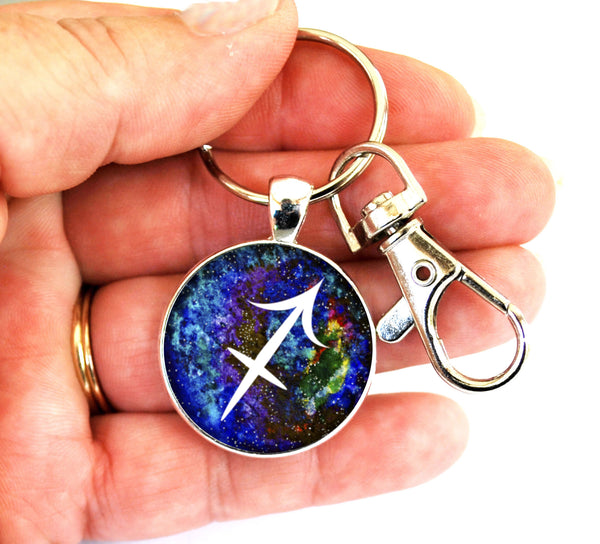 Sagittarius Zodiac Sign Women's Purse Charm Keychain Handmade Keyrings for Women