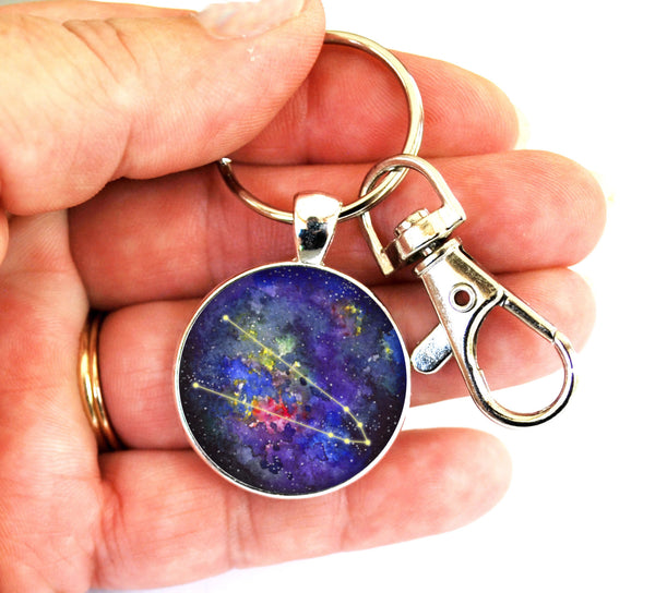 Taurus Zodiac Sign Women's Purse Charm Keychain Handmade Keyrings for Women