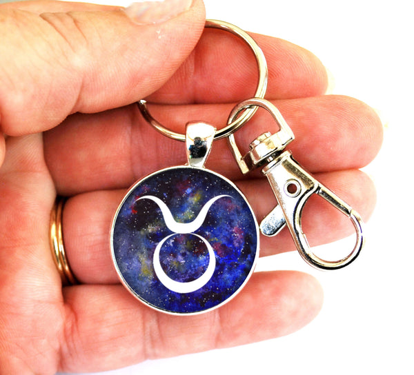 Taurus Zodiac Sign Women's Purse Charm Keychain Handmade Keyrings for Women