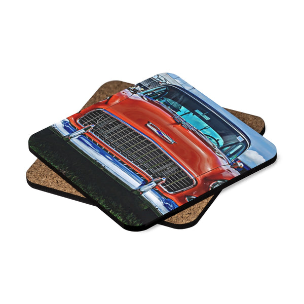 Tri-Five Square Hardboard Coaster Set - 4pcs