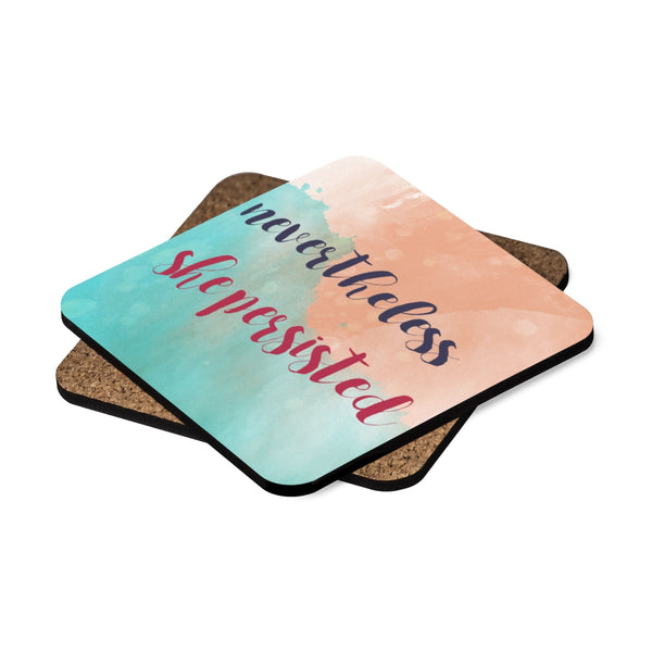 Nevertheless, She Persisted Square Hardboard Coaster Set - 4pcs