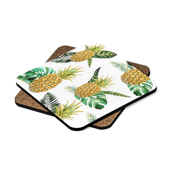 Pineapples Square Hardboard Coaster Set - 4pcs