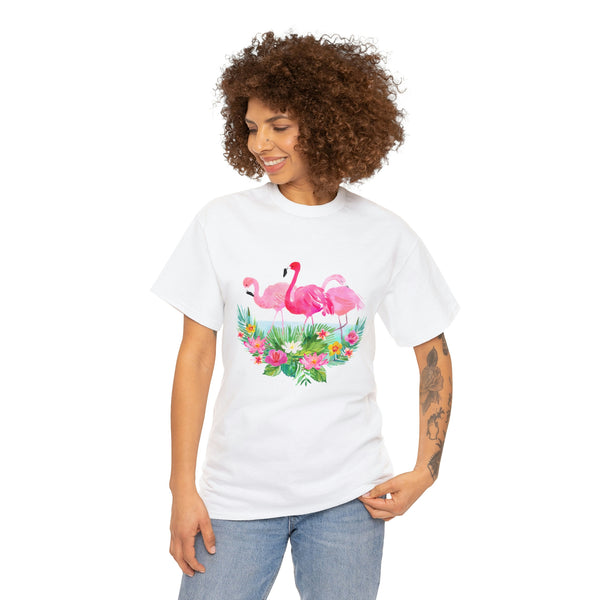 Tropical Pink Flamingo Florida T-Shirt – Unisex Heavy Cotton Tee