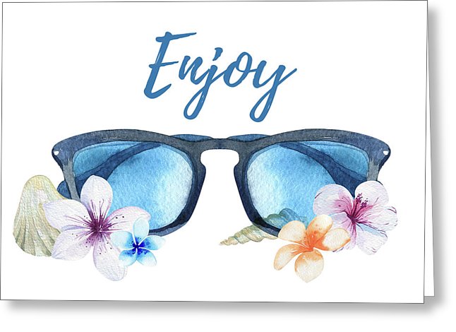 Enjoy - Summer Vacation Greeting Cards with Envelope Blank Note Card ...