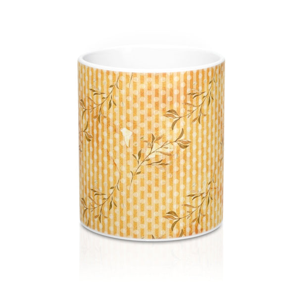 Fall Color Leaves in Brown Coffee Mug 11oz