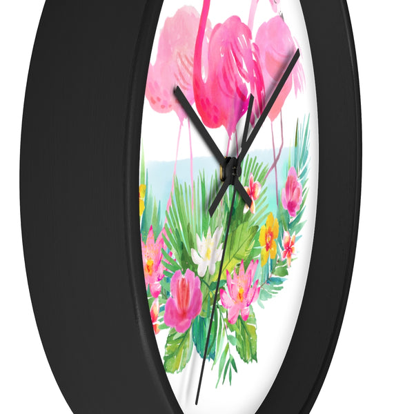 Tropical Florida Flamingo Beach House Wall clock