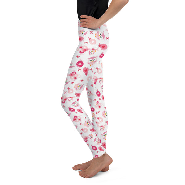 Valentine's Day Owl and Balloon Youth Leggings for Girls