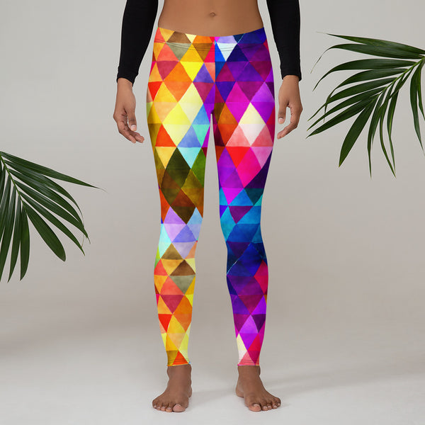 Colorful Triangle Shape Pattern Leggings for Women
