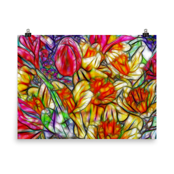 Tulip Fest Floral Poster Print Wall Art Washington State Home Decor 