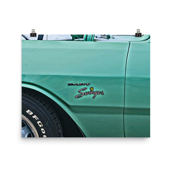 Dodge Dart Swinger Muscle Car Wall Art Poster Print fro Mopar Fans