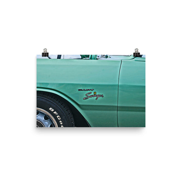 Dodge Dart Swinger Muscle Car Wall Art Poster Print fro Mopar Fans