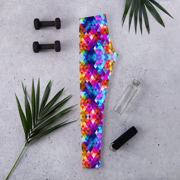 Colorful Triangle Shape Pattern Leggings for Women