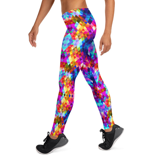 Colorful Triangle Shape Pattern Leggings for Women