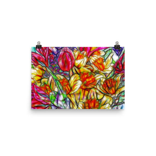 Tulip Fest Floral Poster Print Wall Art Washington State Home Decor 