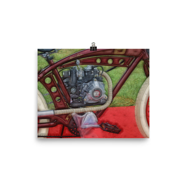  Indian Bicycle with Motor Poster Print Wall Art for Guys Home Decor