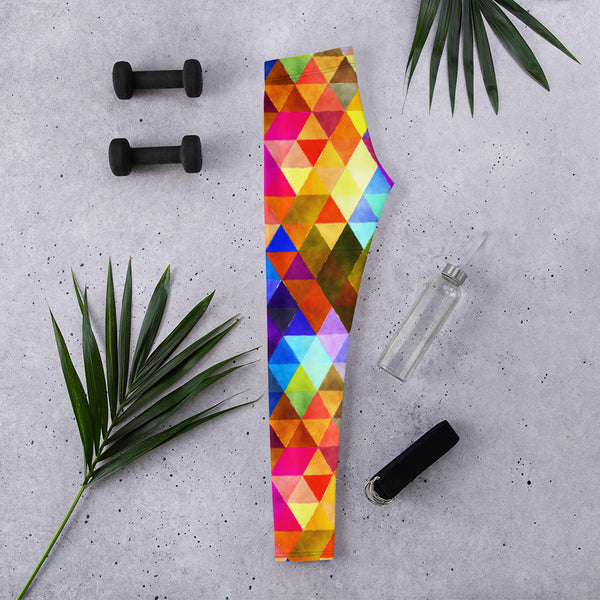 Colorful Triangle Shape Pattern Leggings for Women