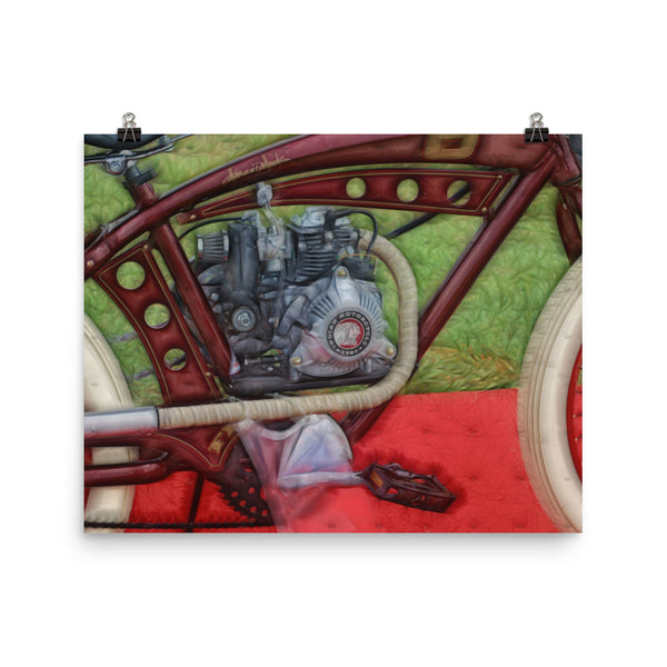  Indian Bicycle with Motor Poster Print Wall Art for Guys Home Decor
