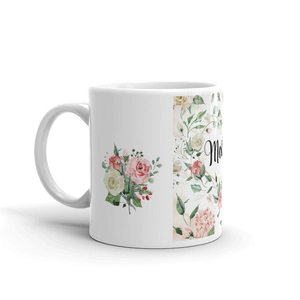 Coffee Mug for Mom 11 oz and 15 oz Pink Roses and Heart